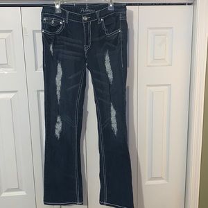 Dark blue Ripped jeans size 13/14.